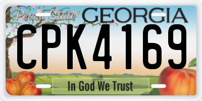 GA license plate CPK4169