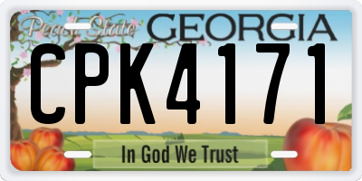 GA license plate CPK4171