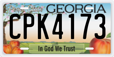 GA license plate CPK4173