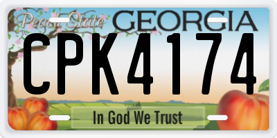 GA license plate CPK4174