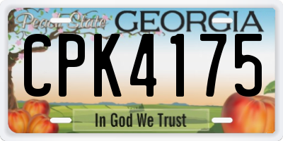 GA license plate CPK4175