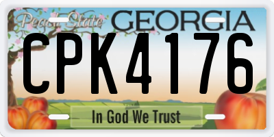 GA license plate CPK4176