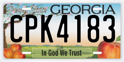 GA license plate CPK4183