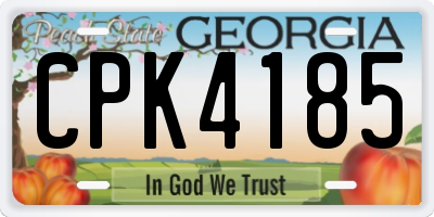GA license plate CPK4185