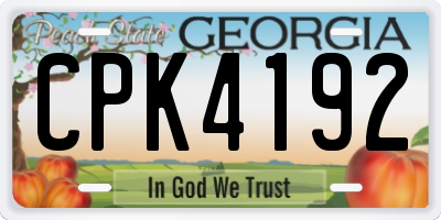 GA license plate CPK4192