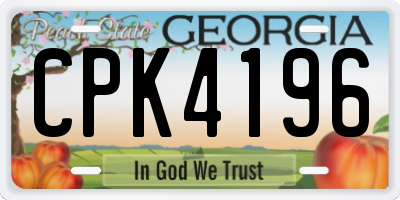 GA license plate CPK4196