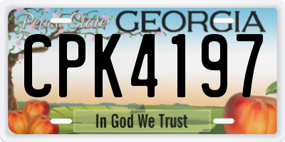 GA license plate CPK4197