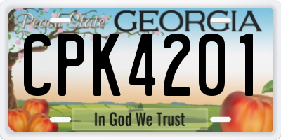 GA license plate CPK4201