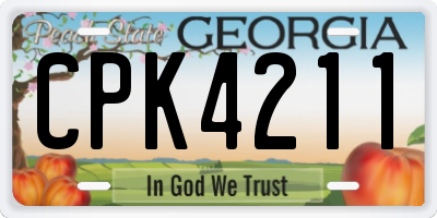 GA license plate CPK4211