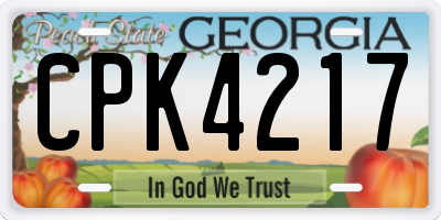 GA license plate CPK4217