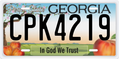 GA license plate CPK4219
