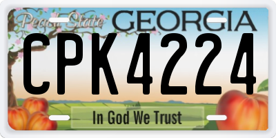 GA license plate CPK4224