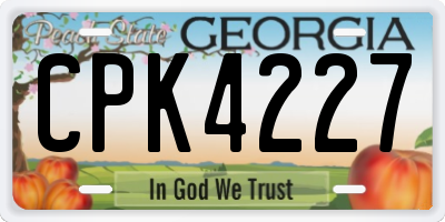 GA license plate CPK4227