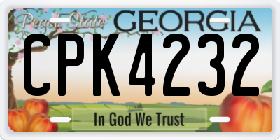 GA license plate CPK4232