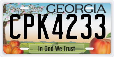 GA license plate CPK4233
