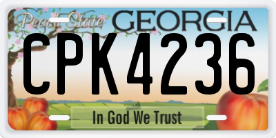 GA license plate CPK4236