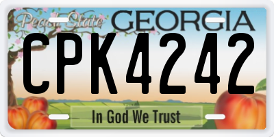 GA license plate CPK4242