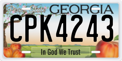 GA license plate CPK4243
