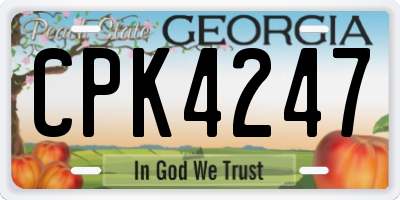 GA license plate CPK4247
