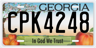 GA license plate CPK4248