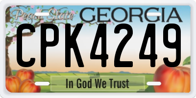 GA license plate CPK4249