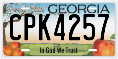 GA license plate CPK4257
