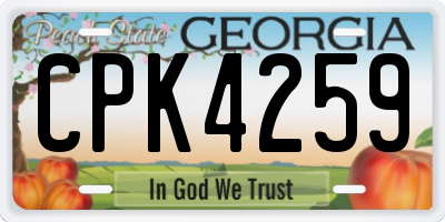 GA license plate CPK4259