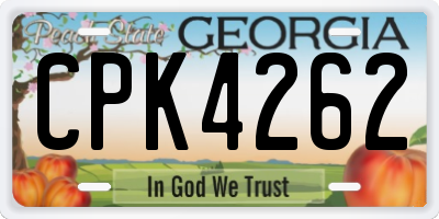 GA license plate CPK4262