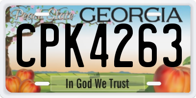 GA license plate CPK4263