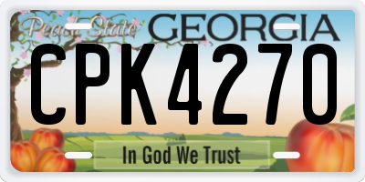 GA license plate CPK4270