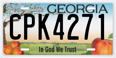 GA license plate CPK4271