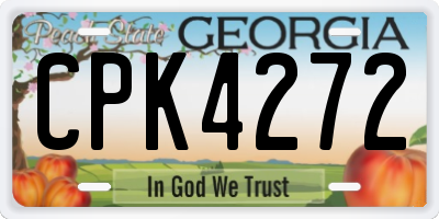 GA license plate CPK4272