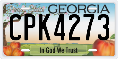 GA license plate CPK4273