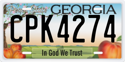 GA license plate CPK4274