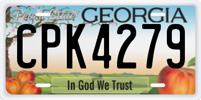 GA license plate CPK4279