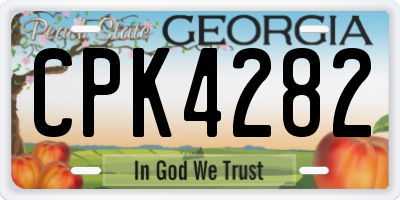 GA license plate CPK4282