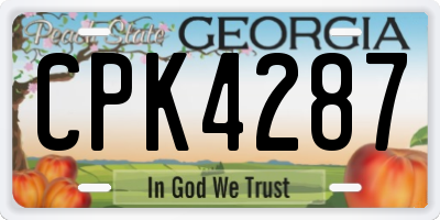 GA license plate CPK4287