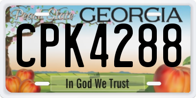 GA license plate CPK4288