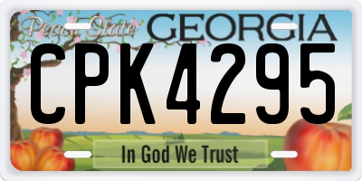 GA license plate CPK4295