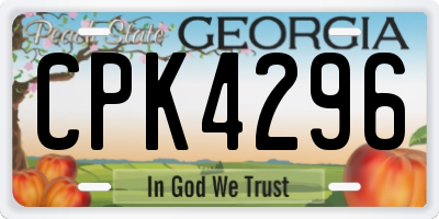 GA license plate CPK4296