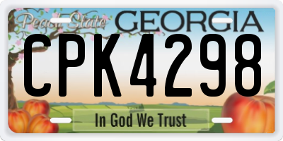 GA license plate CPK4298