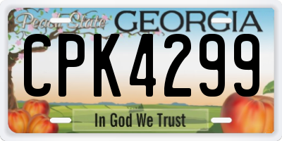 GA license plate CPK4299