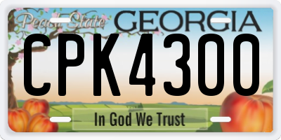 GA license plate CPK4300