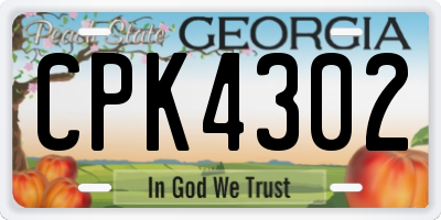GA license plate CPK4302