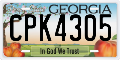 GA license plate CPK4305