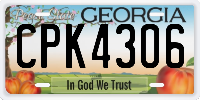 GA license plate CPK4306