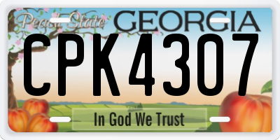 GA license plate CPK4307