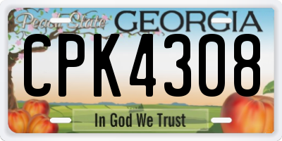GA license plate CPK4308