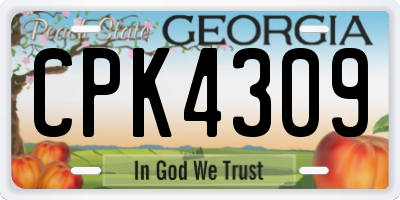 GA license plate CPK4309