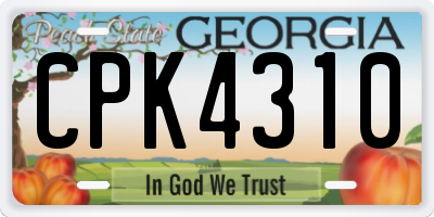 GA license plate CPK4310
